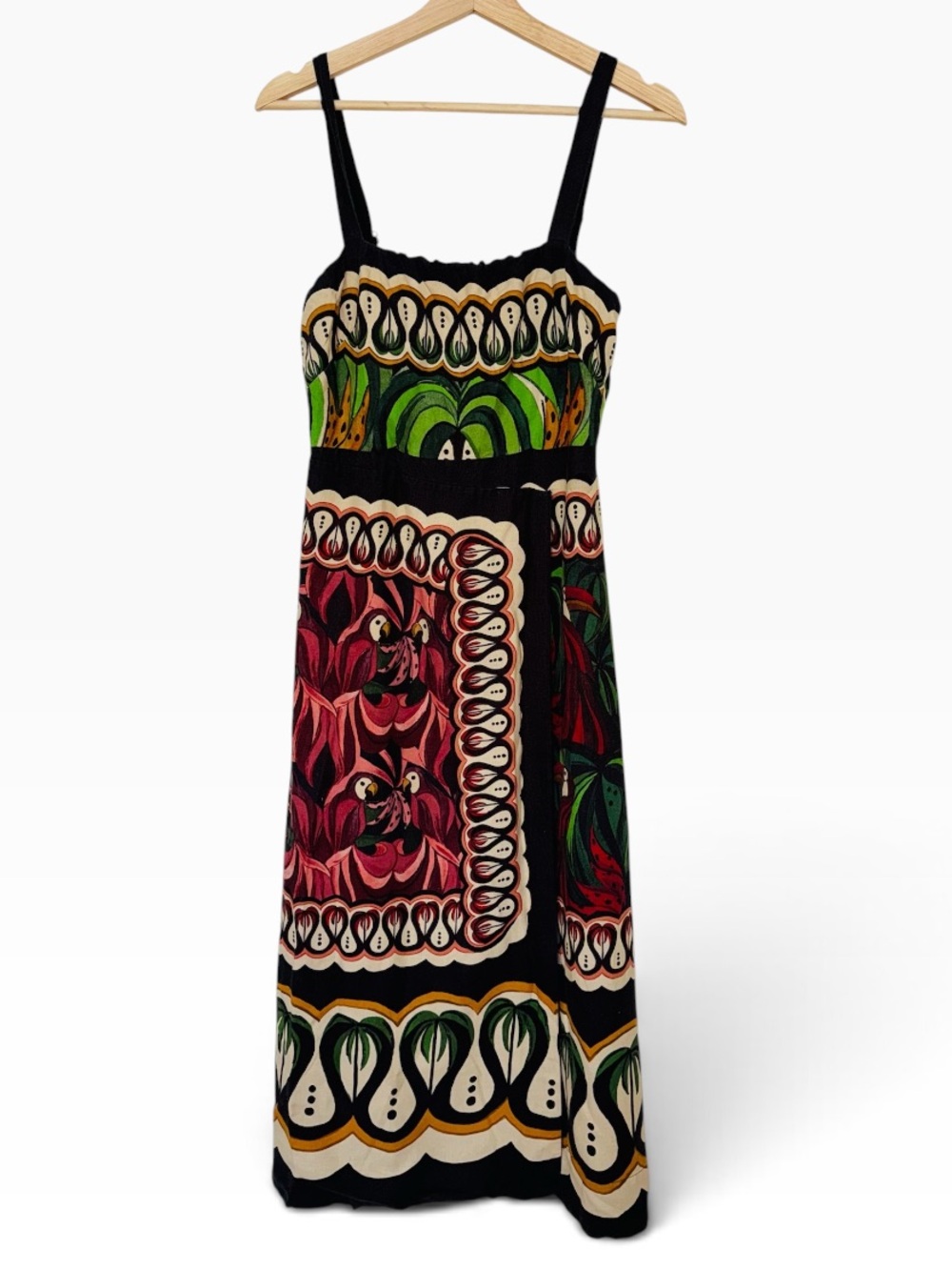 FARM RIO Coconut Tree Flow Scarf Dress Small